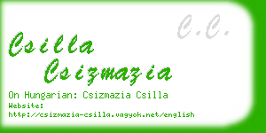 csilla csizmazia business card